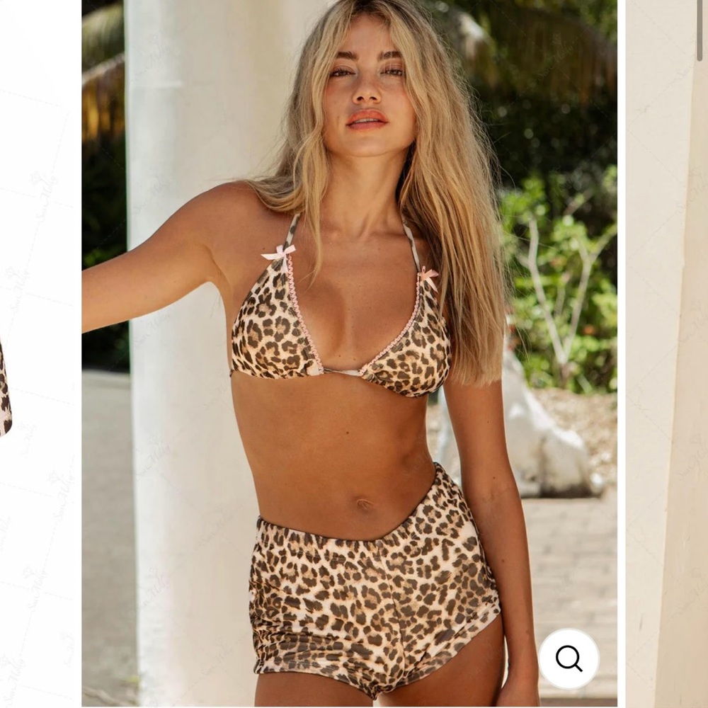 Vintage cheetah print boyshort bikini